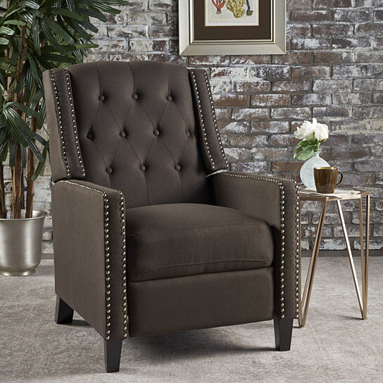 Ingrid Tufted Back Fabric Recliner Chair